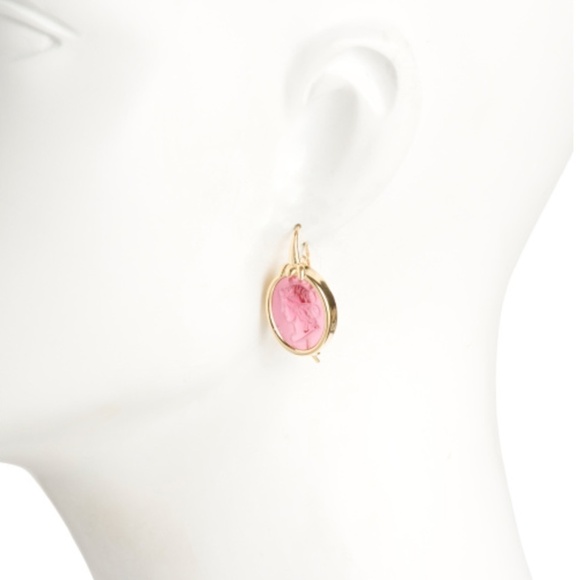 Italian Tagliamonte Pink Venetian Glass Intaglio Drop  NWT TAGLIAMONTE Made In Italy 18kt Gold Plated Pink Venetian Glass Earnings